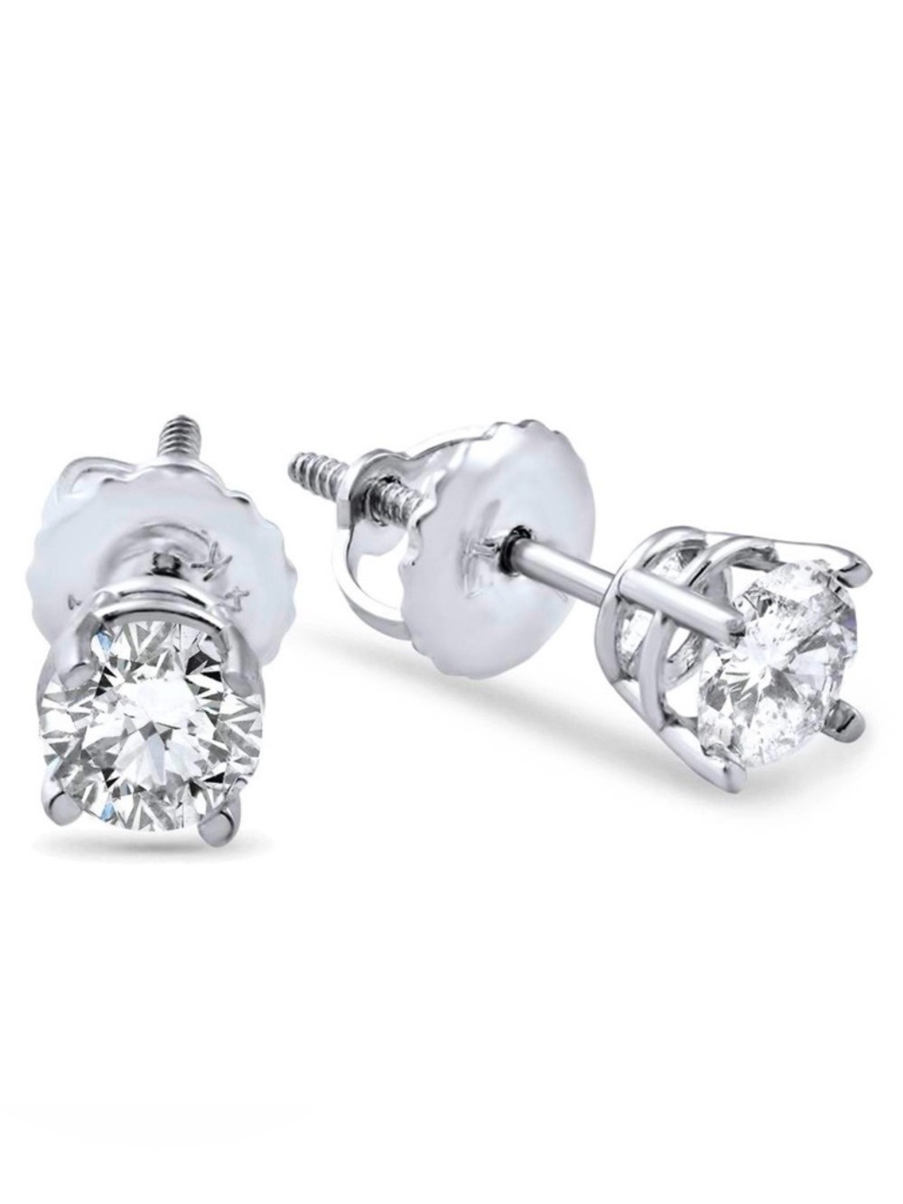 0.25 CTW Moissanite over gold plated 925 Sterling Silver studs